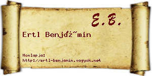Ertl Benjámin névjegykártya